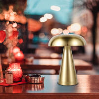 Lámpara De Mesa Retro Con Forma De Setas LED Luz Nocturna Táctil Decorativa Para Escritorio Lámpara De Noche Para Cama Barra De Ambiente Material Metálico - details 5