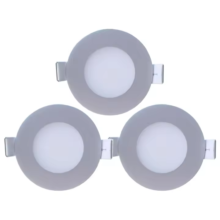Pack 3 Mini Downlight LED Ultraslim Empotrable Redondo 4W 300lm Ø7cm 4000K Aluminio 7hSevenOn - 1