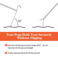 10pcs Palos De Tenda De Aluminio Con Gancho Para Camping Y Viajes Al Aire Libre Palos De Tierra Duros Y Ligeros Para Tarp Y Awning - details 11