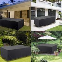 Bcc Cubierta Para Muebles De Jardín160x160x80cm Poliester Negro Canvas Oxford Cubierta Para Muebles De Jardín Cubierta Impermeable Para Mesa De Jardín Con Cordón Y Broche - details 1