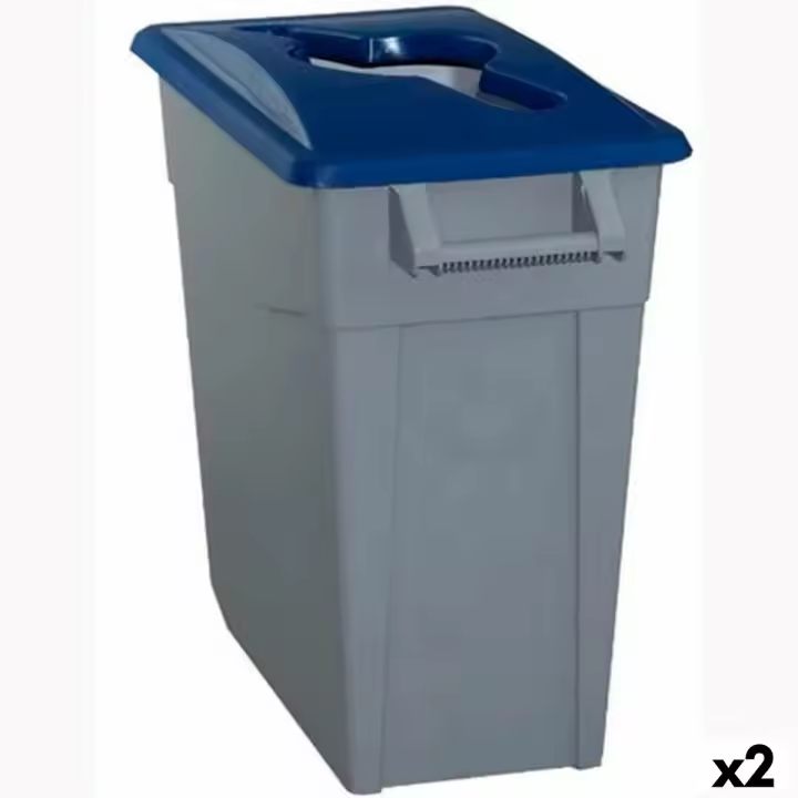 Cubo de Basura para Reciclaje Denox Azul 65 L (2 Unidades) - 1