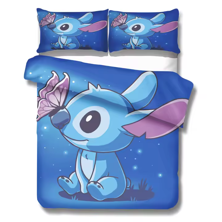 Juego De Sábanas Lilo Y Stitch 3pcs 100% Poliéster Para Niños Y Niñas Sin Relleno Diseño De Stitch Para Cama - 1