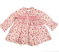 Petit Alo - Vestido para Bebé Rosa Nido de Abeja Manga Larga Vestido Elegante para Bebé Algodón 100% - details 1