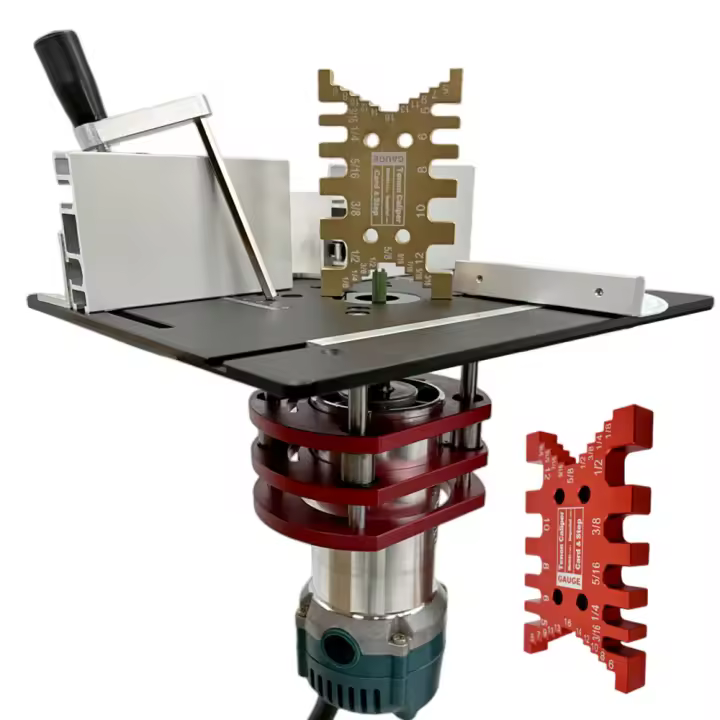 Sistema De Elevación De Router Para Trabajos De Madera Con Placa De Aluminio Para Motores De 65mm Herramientas DIY De Grabado Y Trimmer De Mesas - 1
