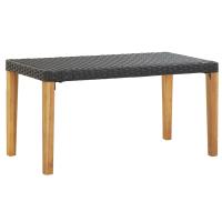 vidaXL Banco de jardín ratán sintético y madera de acacia 120 cm en color Gris/Negro - details 1