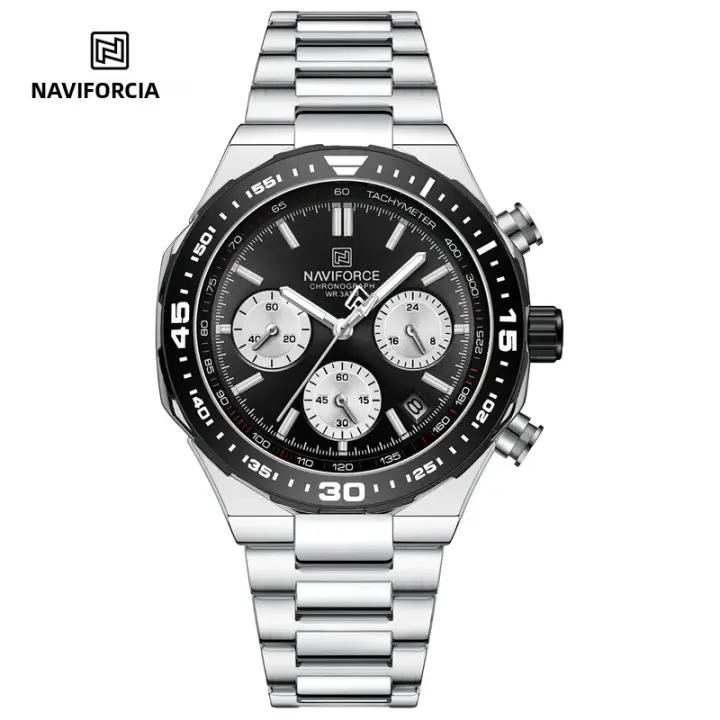 Reloj De Pulsera De Cuarzo NAVIFORCE Para Hombre De Acero Inoxidable De Alta Calidad Resistente Al Agua Grande Cara Reloj Clásico De Lujo Moda - 1