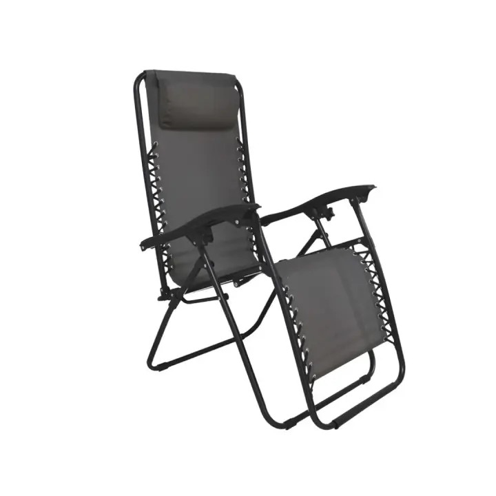Tumbona Reclinable Gris 157x67x108cm Plegable Resistente Cómoda / Silla de playa - 1