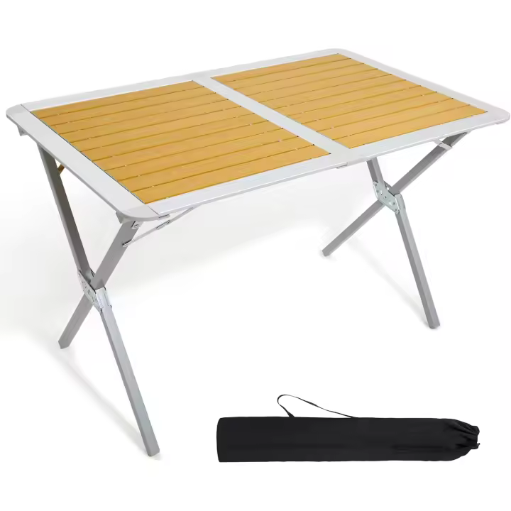 Mesa de Camping Plegable para 4-6 Personas Mesa de Jardín de Aluminio 110 x 70 cm, Mesa de Picnic Plegable Portátil con Bolsa de Transporte - 1