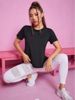 Camiseta De Yoga Sin Costuras Para Mujer Top De Fitness Entrenamiento En El Gimnasio Deportiva Corta Manga Sportswear - details 1