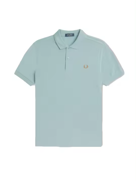 Fred Perry Slim Fit Plain Polo Silver Blue / Dark Caramel - 1