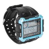 Reloj electrónico para hombre, Luz Nocturna, Agua Resistant, Esfera Grande, Hora dual, Reloj Deportivo digital, Negro, Azul W - details 3