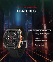 Reloj De Hombre RUIGE Multifuncional En Acero Inoxidable Auténtico Resistente Al Agua Con Brillo Nocturno Moda Trendy - details 7