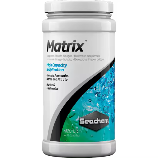 Seachem Laboratories Inc Matrix 250ml Seachem - Filtro de Alta Porosidad para Acuarios - Remueve Residuos del Nitrógeno - Inerte y de Alto Rendimiento - 1