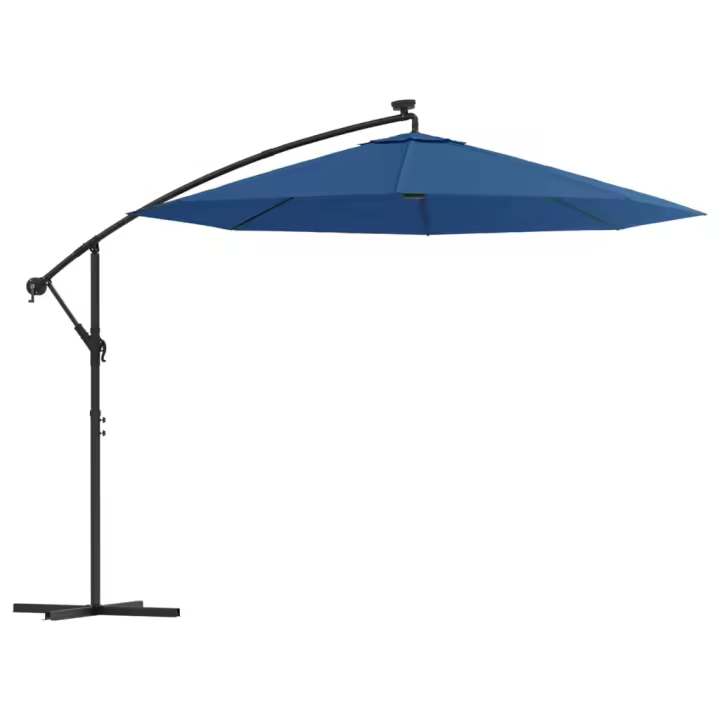 Sombrilla Voladiza con Luces LED y poste de Maple Azul 300 cm - 1