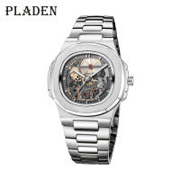 Reloj Mecánico Para Hombre Resistente Al Agua De Acero Inoxidable Con Reserva De Energía Y Movimiento Automático Skeleton Cuadrado Regalo - details 1