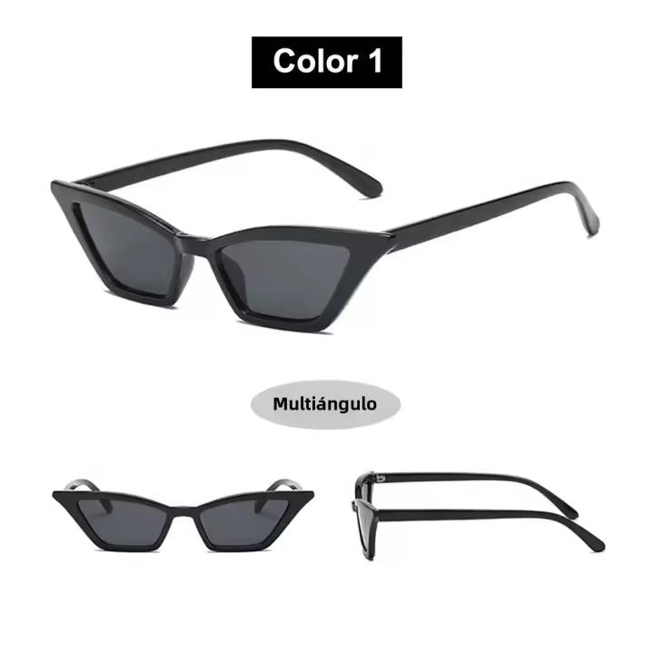 Gafas De Sol Para Mujer Estilo Vintage Con Ojos De Gato Montura Pequeña Protección UV400 Moda Callejera - 1
