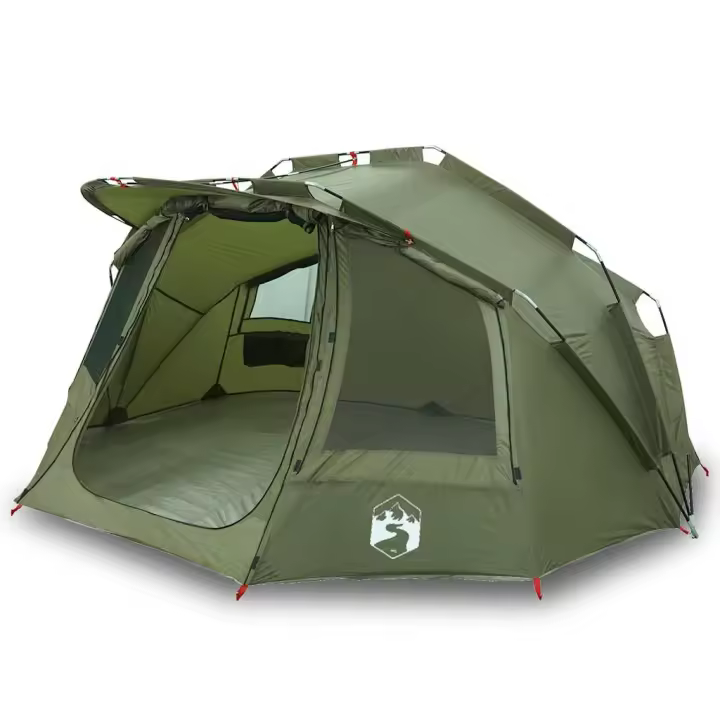 vidaXL Tienda de pesca 5 personas impermeable verde oliva - 1