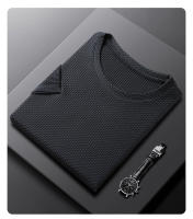 Camiseta De Hombre De Seda De Hielo Bambú Para Verano High End Base Superior Ropa Casual Transpirable Y De Secado Rápido - details 7