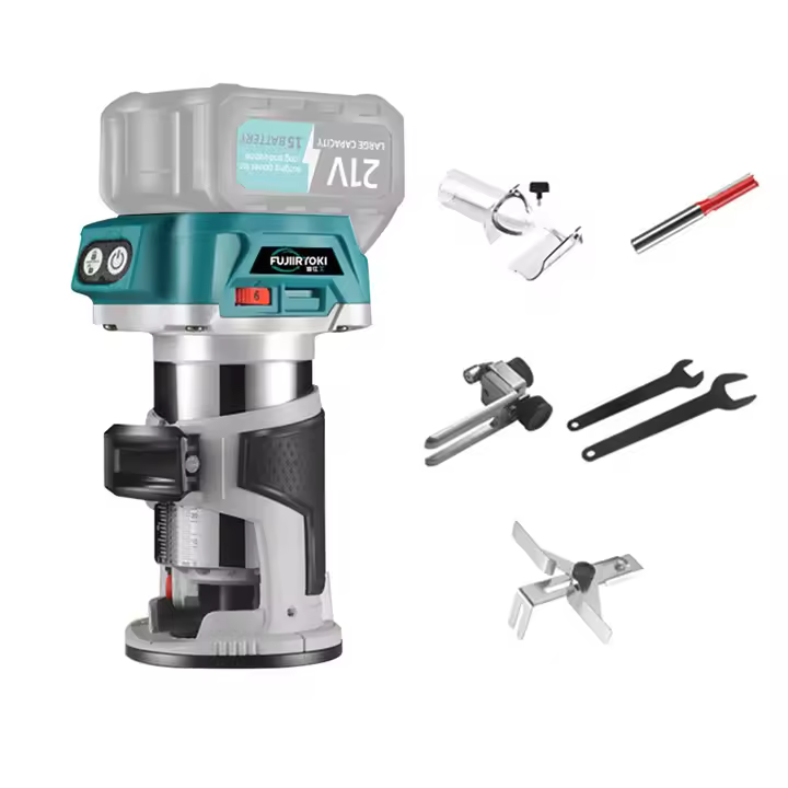 Recortadora eléctrica de mano sin escobillas de 6 velocidades, enrutador de madera inalámbrico, herramienta eléctrica de ranurado de grabado de carpintería para batería Makita de 18V - 1