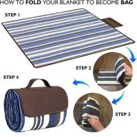 Mantel De Picnic Extra Grande Impermeable Y Antisandía Plegable Con Bolso De Mano Para Exterior Playa Camping Primavera Verano - details 4