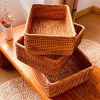 Cestas De Almacenamiento De Rotura Hechas a Mano Tejidas En Vara Para Decoración Tazas De Frutas Y Caja De Almacenamiento De Aperitivos - details 0