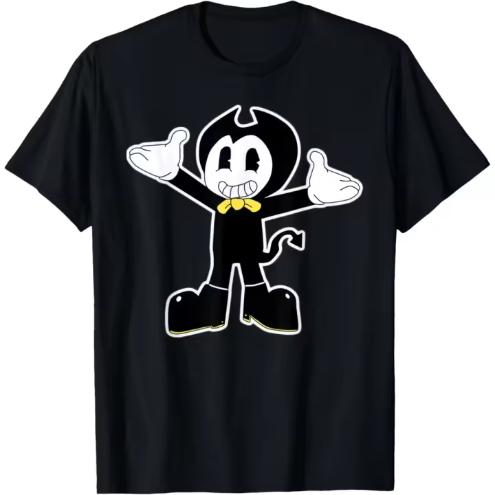 Camiseta de Manga Corta, 100% Algodón, Ropa Unisex para Hombres y Mujeres en 5 Tallas, Camiseta Negra, Cuello redondo con estampado. - 1