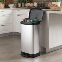 Curver Papelera de pedal doble Deco plateado 23L + 23L - details 0