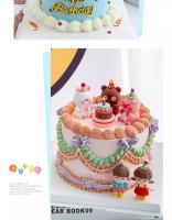 Topper De Pastel De Fiesta Animal De Dibujos Animados 3D INS Oso Conejo De Pascua Zodiac Chino Para Niños Decoraciones De Cumpleaños Boys O Girls Regalos PVC - details 2
