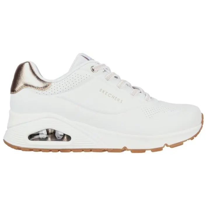 Skechers 155196 Zapatillas deportivas Uno - Shimmer Away para mujer en blanco de piel vegana - 1