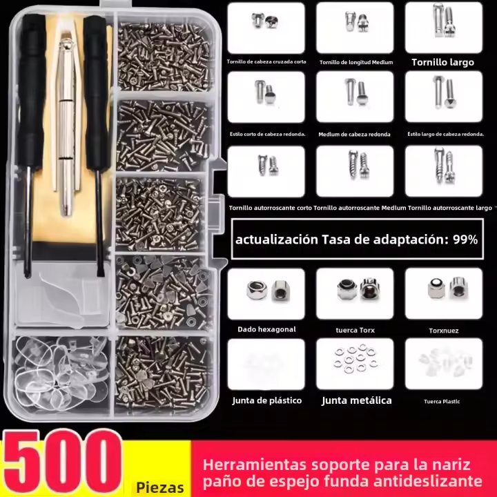 Kit De Reparación Para Gafas Y Solares Gestelmontar Conjunto De Tornillos Y Juego De Piezas Para Óptica Joyería Y Relojes Material De Aleación De Cobre - 1