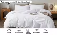 KingnetStore - Juego Funda Nórdica, Set 3 Piezas Lisa Microfibra, CAMA 90 135 150 CM,  Funda Edredon con Cierre Cremallera + Sabara Ana Bajejustable + Funda de Almohada, Muy Suave y Transpirable 4 Colores - details 1