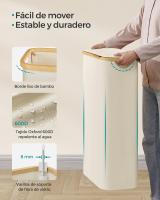 Cesto de Ropa Sucia con Tapa 65L, Plegable, Forro de Malla Extraíble, Tejido Oxford, Asas de Bambú, 42x22.5x70.5 cm - details 3