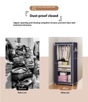 Armario De Piso Montado Minimalista Para El Hogar Con Multicapa Protección Contra Polvo Simple De Montaje Para El Dormitorio Organizador De Ropa - details 2