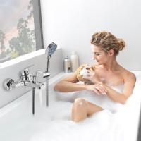 BIT Grifo de bañera con ducha de 5 funciones, grifo de bañera cromado con soporte de pared y manguera de ducha de 150 cm para ducha de baño, Griferia para Baño Completo - details 2