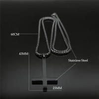 Collar De Acero Inoxidable Cruz Volteada Brujería Paganismo Inverso Cadena Negra Joyería Cruz Invertida N8374S03 Para Mujer - details 0