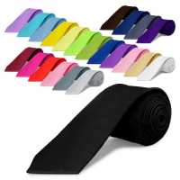 Ociodual Corbata estrecha negra de moda poliester unisex Tie Necktie Black Satin - details 6