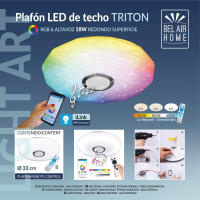 Lámpara Plafón LED RGB Bluetooth TRITON 33 CM, Luz Led y Altavoz Bluetooth Integrado - BEL AIR HOME - details 4