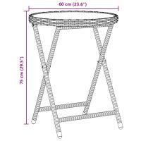 Conjunto de Bistro de Jardín de 3 Piezas vidaXL con Cojines Beige de Poliratán - details 7