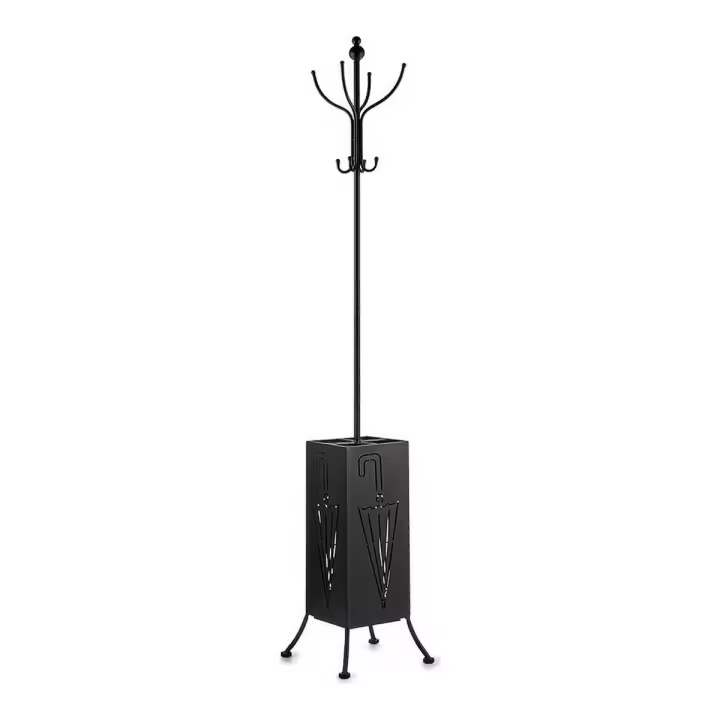 Perchero Paragüero Negro Metal (34 x 188 x 34 cm) - 1