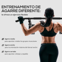 HOMCOM Barras de Dominadas para Pared Entrenamiento Muscular Pull Up para Casa Carga Máxima 150 kg Negro - details 3