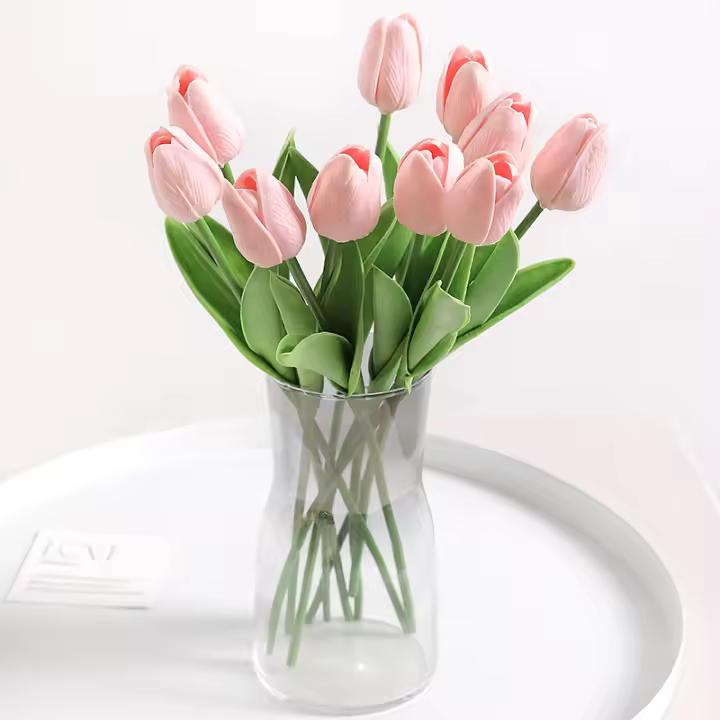 Decoración De Mesa Con Tulipes Artificiales 5/10 Piezas Para Bodas Aniversarios Navidad Y Más. Decoración De Jardín Para Habitaciones Y Comedor. - 1