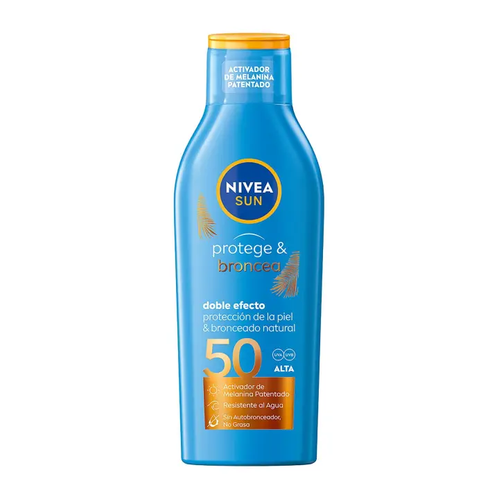 NIVEA Sun Protege & Broncea SPF 50 doble efecto estimula el bronceado natural de la piel 200 ml - 1