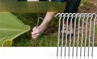 10pcs Palos De Tenda De Aluminio Con Gancho Para Camping Y Viajes Al Aire Libre Palos De Tierra Duros Y Ligeros Para Tarp Y Awning - details 7