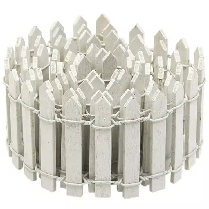 Mini Valla De Madera Para Jardín Decorativa Blanco 100x5cm Accesorio De Paisaje Para Balcones Y Courtyards Interior Fencing De Madera Miniatura - 1