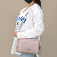Bolso Bandolera Para Mujer Con Varios Cremalleras Y Correa Ajustable Bolso De Hombro Estilo Casual Material De Nylon - details 7