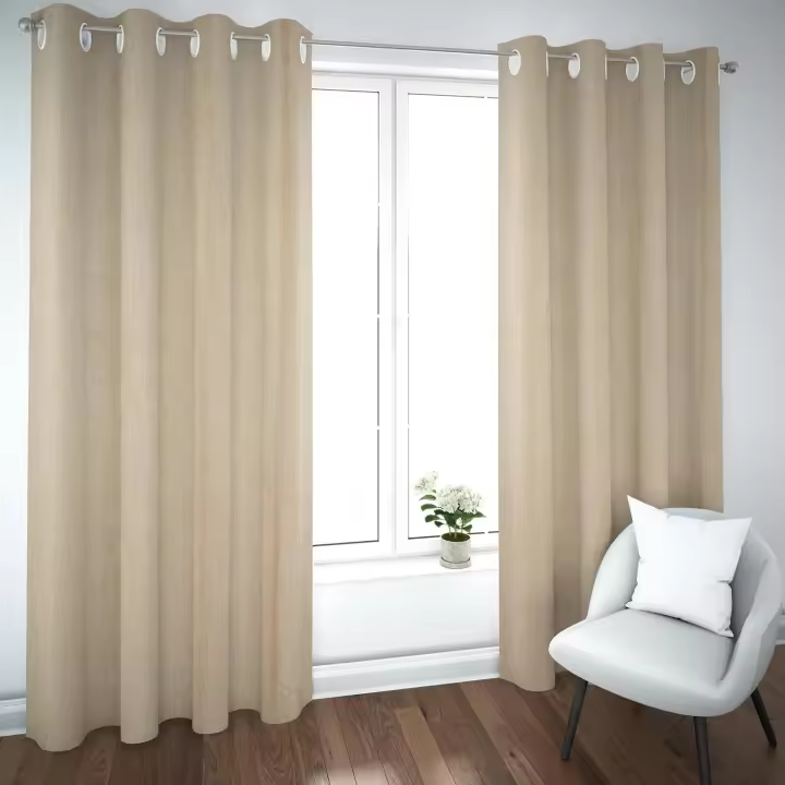 Shoppe house - Cortina Salón Dormitorio diseño de Lino - Cortina Semitranslúcidas con Ojales de 140 x 260 cm - 1