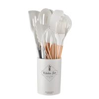 Set De Utensilios De Cocina Ecológicos De Silicona 12PCS Incluye Espátulas Cuchara Batidor Con Mango De Madera No-Artritis Para Cocina - details 10