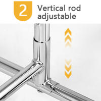 Burro Ropa, Perchero de Pie, Perchero Burro Ropa, Percheros de Ropa Resistente, Perchero Burro Ajustable de Metal con Ruedas - Altura Regulable - Burro Extensible para Ropa - 132 x 40 x 170 cm - details 5