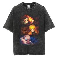 Camiseta Hip Hop Streetwear Para Mujer Estampado De Anime Demon Slayer Oversize Algodón Camiseta De Verano Tops Con Cuello Redondo - details 6