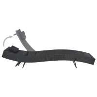 vidaXL Tumbona de ratán sintético y textilene Marrón, Negro, Sillas de Exterior Ideal para jardín, playa, piscina, terraza Tumbona Piscina Tumbonas Playa Tumbonas Jardín Exterior - details 0